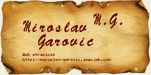 Miroslav Garović vizit kartica